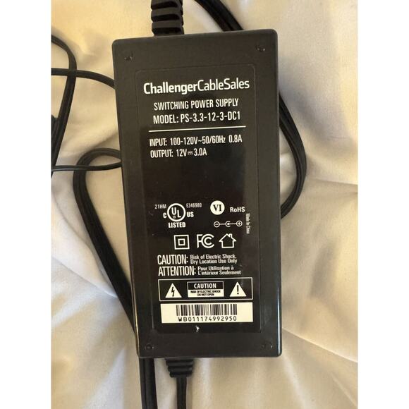 Challenger Cable Sales Switching Power Supply PS-3.3-12-3-DC2 - Picture 1 of 2